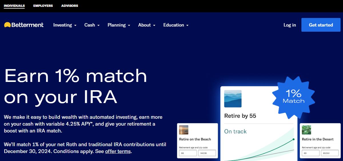 Robo advisors Betterment