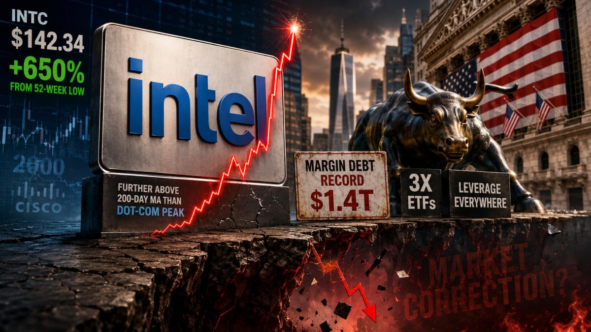 Intel Trading at Dot-Com Levels: Why the Market's Risk-On Streak Could Be the Last Rally Before a Correction